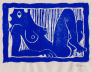Lady in Blue, Linolschnitt